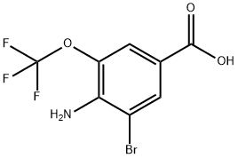 Benzoic acid, 4-amino-3-bromo-5-(trifluoromethoxy)- Struktur