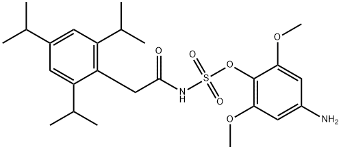 Sulfamic acid, [[2,4,6-tris(1-methylethyl)phenyl]acetyl]-, 4-amino-2,6-dimethoxyphenyl ester (9CI) Struktur