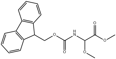 Acetic acid, 2-[[(9H-fluoren-9-ylmethoxy)carbonyl]amino]-2-methoxy-, methyl ester Struktur