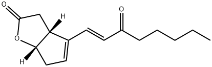 2H-Cyclopenta[b]furan-2-one, 3,3a,6,6a-tetrahydro-4-[(1E)-3-oxo-1-octen-1-yl]-, (3aR,6aS)- Struktur