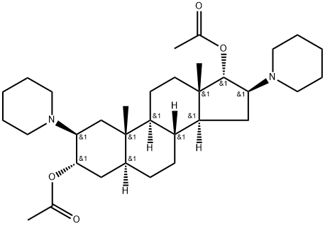 Androstane-3,17-diol, 2,16-di-1-piperidinyl-, 3,17-diacetate, (2β,3α,5α,16β,17α)- Struktur