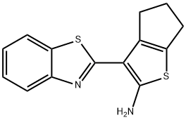 4H-Cyclopenta[b]thiophen-2-amine, 3-(2-benzothiazolyl)-5,6-dihydro- Struktur