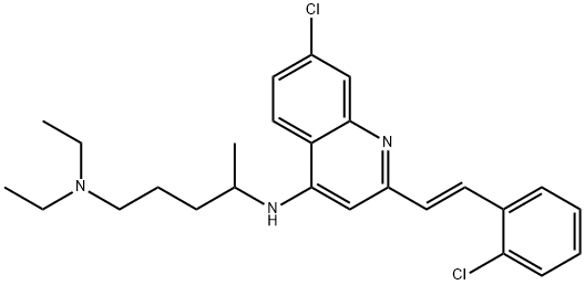 1,4-Pentanediamine, N4-[7-chloro-2-[(1E)-2-(2-chlorophenyl)ethenyl]-4-quinolinyl]-N1,N1-diethyl- Struktur