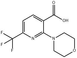 3-Pyridinecarboxylic acid, 2-(4-morpholinyl)-6-(trifluoromethyl)- Struktur