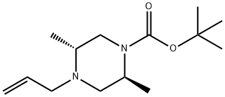 1-Piperazinecarboxylic acid, 2,5-dimethyl-4-(2-propen-1-yl)-, 1,1-dimethylethyl ester, (2S,5R)- Struktur