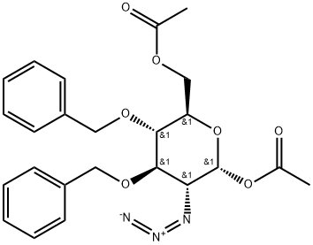 1,6-Di-O-acetyl-2-azido-3,4-di-O-benzyl-2-deoxy-alpha-D-glucopyranose  Struktur