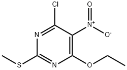 Pyrimidine, 4-chloro-6-ethoxy-2-(methylthio)-5-nitro- Struktur