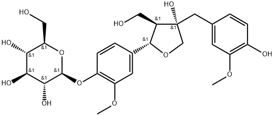 Olivil 4′-O-β-D-glucopyranoside Struktur