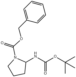 1-Pyrrolidinecarboxylic acid, 2-[[(1,1-dimethylethoxy)carbonyl]amino]-, phenylmethyl ester Struktur