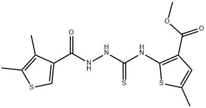 methyl 2-(2-(4,5-dimethylthiophene-3-carbonyl)hydrazinecarbothioamido)-5-methylthiophene-3-carboxylate Struktur