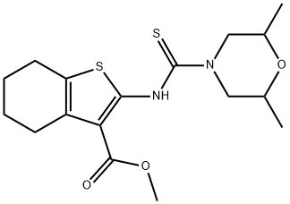 methyl 2-(2,6-dimethylmorpholine-4-carbothioamido)-4,5,6,7-tetrahydrobenzo[b]thiophene-3-carboxylate Struktur