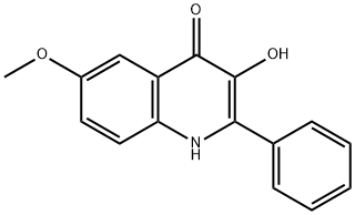 3-Hydroxy-6-methoxy-2-phenyl-1H-quinolin-4-one Struktur