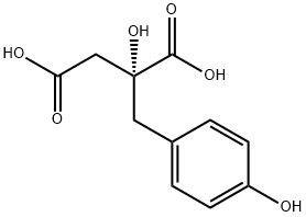 Butanedioic acid, 2-hydroxy-2-[(4-hydroxyphenyl)methyl]-, (2R)- Struktur