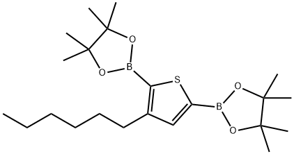 1,3,2-Dioxaborolane, 2,2'-(3-hexyl-2,5-thiophenediyl)bis[4,4,5,5-tetramethyl- Struktur