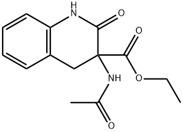 3-acetylamino-2-oxo-1,2,3,4-tetrahydro-quinoline-3-carboxylic acid ethyl ester Struktur