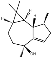 1H-Cycloprop[e]azulen-4-ol, 1a,2,3,4,6,7,7a,7b-octahydro-1,1,4,7-tetramethyl-, (1aR,4S,7R,7aS,7bR)- Struktur