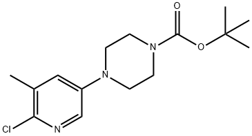 1-Piperazinecarboxylic acid, 4-(6-chloro-5-methyl-3-pyridinyl)-, 1,1-dimethylethyl ester Struktur