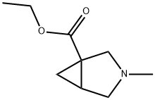 3-Azabicyclo[3.1.0]hexane-1-carboxylic acid, 3-methyl-, ethyl ester Struktur