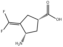 Cyclopentanecarboxyl?ic acid, 3-?amino-?4-?(difluoromethylene)?-?, (1S,?3S)?- Struktur