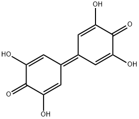 2,5-Cyclohexadien-1-one, 4-(3,5-dihydroxy-4-oxo-2,5-cyclohexadien-1-ylidene)-2,6-dihydroxy- Struktur