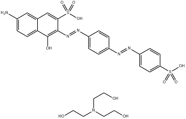 7-amino-4-hydroxy-3-[[4-[(4-sulphophenyl)azo]phenyl]azo]naphthalene-2-sulphonic acid, compound with 2,2',2''-nitrilotriethanol (1:2) Struktur