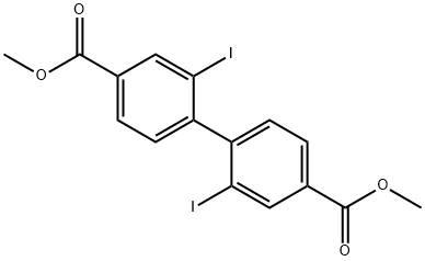 [1,1'-Biphenyl]-4,4'-dicarboxylic acid, 2,2'-diiodo-, 4,4'-dimethyl ester Struktur