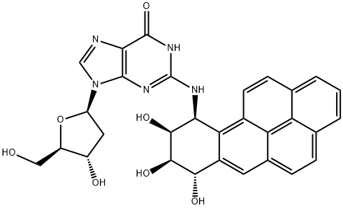 (-)-cis-anti-N2-BPDE-dG Struktur