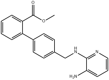 [1,1'-Biphenyl]-2-carboxylic acid, 4'-[[(3-amino-2-pyridinyl)amino]methyl]-, methyl ester Struktur