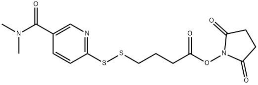 Butanoic acid, 4-[[5-[(dimethylamino)carbonyl]-2-pyridinyl]dithio]-, 2,5-dioxo-1-pyrrolidinyl ester Struktur