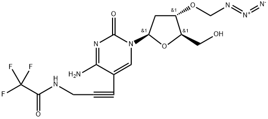 3'-O-(Azidomethyl)-2'-deoxy-5-[3-[(2,2,2-trifluoroacetyl)amino]-1-propyn-1-yl]-cytidine Struktur