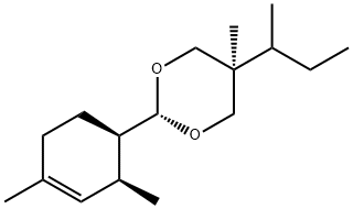 1,3-Dioxane, 2-[(1R,2S)-2,4-dimethyl-3-cyclohexen-1-yl]-5-methyl-5-(1-methylpropyl)-, trans- Struktur