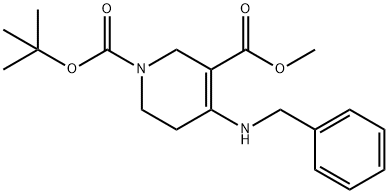 4-Benzylamino-5,6-dihydro-2H-pyridine-1,3-dicarboxylic acid 1-tert-butyl ester 3-methyl Ester Struktur