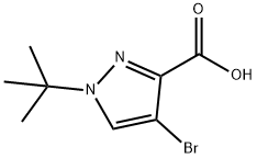 1H-Pyrazole-3-carboxylic acid, 4-bromo-1-(1,1-dimethylethyl)- Struktur