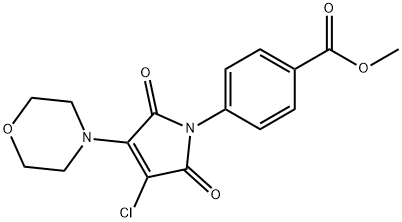 Benzoic acid, 4-[3-chloro-2,5-dihydro-4-(4-morpholinyl)-2,5-dioxo-1H-pyrrol-1-yl]-, methyl ester Struktur