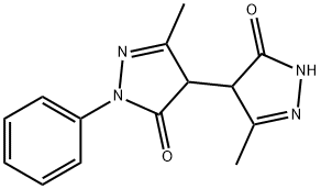 [4,4'-Bi-3H-pyrazole]-3,3'-dione, 2,2',4,4'-tetrahydro-5,5'-dimethyl-2-phenyl- Struktur