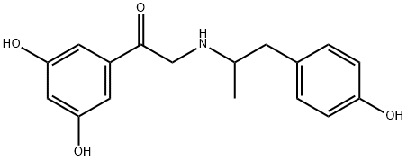 Ethanone, 1-(3,5-dihydroxyphenyl)-2-[[2-(4-hydroxyphenyl)-1-methylethyl]amino]- Struktur