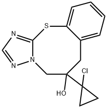 6-(1-chlorocyclopropyl)-6,7-dihydro-5H-benzo[g][1,2,4]triazolo[5,1-b][1,3]thiazocin-6-ol Struktur