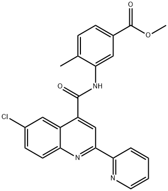 methyl 3-(6-chloro-2-(pyridin-2-yl)quinoline-4-carboxamido)-4-methylbenzoate Struktur