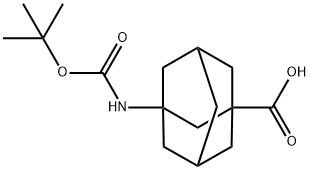 Tricyclo[3.3.1.13,7]decane-1-carboxylic acid, 3-[[(1,1-dimethylethoxy)carbonyl]amino]- Struktur