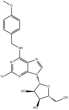 2’-Chloro-N6-(4-methoxy)benzyl adenosine Struktur