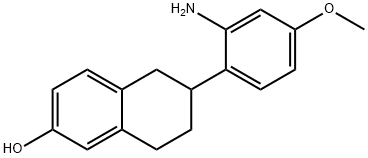 2-Naphthalenol, 6-(2-amino-4-methoxyphenyl)-5,6,7,8-tetrahydro- Struktur