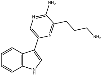 Pyrazinepropanamine, 3-amino-6-(1H-indol-3-yl)- Struktur