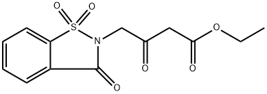 ethyl 3-oxo-4-(1,1,3-trioxo-2,3-dihydro-1,2-benzothiazol-2-yl)butanoate Struktur