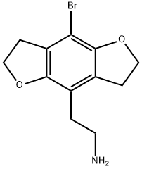 Benzo[1,2-b:4,5-b']difuran-4-ethanamine, 8-bromo-2,3,6,7-tetrahydro- Struktur