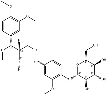 (+)-Pinoresinol monomethyl ether 4-O-β-D-glucoside Struktur