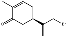 2-Cyclohexen-1-one, 5-[1-(bromomethyl)ethenyl]-2-methyl-, (5R)- Struktur