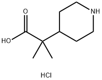 2-Methyl-2-(piperidin-4-yl)propanoic acid hydrochloride Struktur