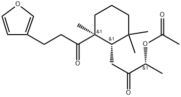 8-Acetoxy-15,16-epoxy-8,9-secolabda-13(16),14-diene-7,9-dione Struktur