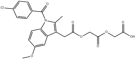 Acemetacin EP Impurity F/Carboxymethyl Acemetacin/[[[[[1-(4-Chlorobenzoyl)-5-methoxy-2-methyl-1H-indol-3-yl]acetyl]oxy]acetyl]oxy]acetic acid Struktur