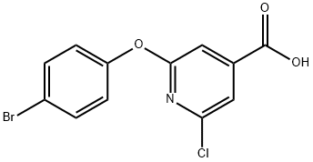 2-(4-bromophenoxy)-6-chloropyridine-4-carboxylic acid Struktur